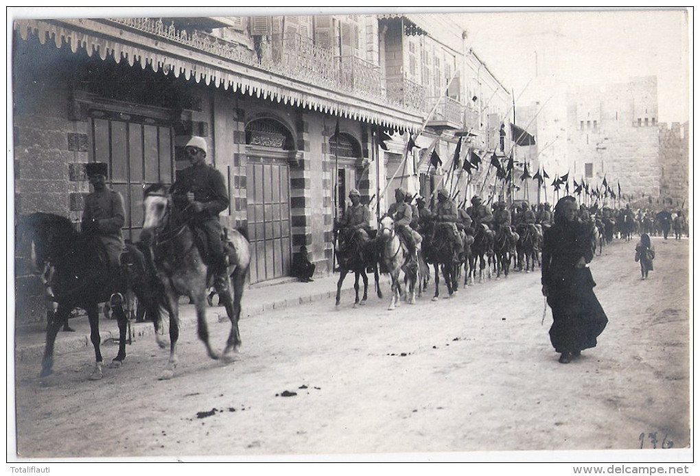 JERUSALEM Israel 1917 Militaria World War I Turkish Cavalry Ride By Road Turkey Before November TOP-Erhaltung Ungelaufen - Israel