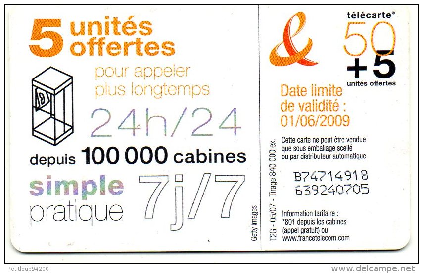 TELECARTE FRANCE TELECOM  Fléches  50+5  ( F1359 ) - 2007