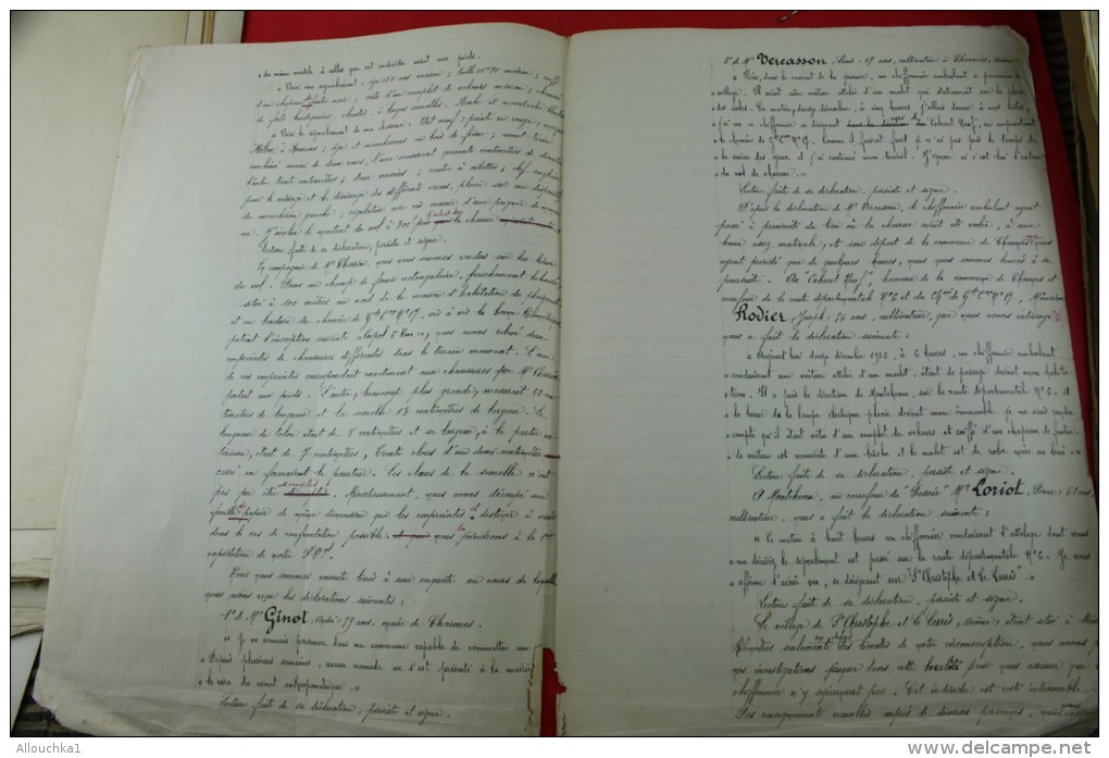 PROCES VERBAL 1926 DOCUMENT Militaire Mchal Logis Chef Rossignol&gt;14e Légion Gendarmerie Cie Drôme Bgde Romans St DONA - Documents