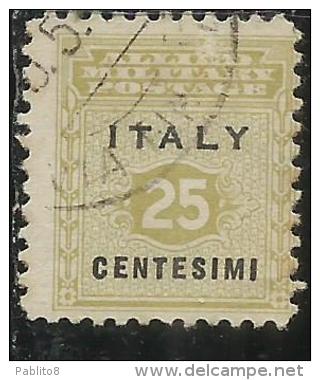 OCCUPAZIONE ANGLO-AMERICANA SICILIA 1943 CENT. 25 USATO USED OBLITERE´ - Occ. Anglo-américaine: Sicile