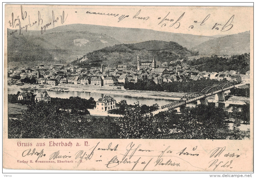 Carte Postale Ancienne D´ALLEMAGNE - GRUSS AUS EBERBACH - Eberbach