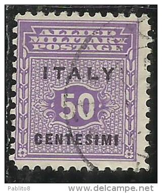 OCCUPAZIONE ANGLO-AMERICANA SICILIA 1943 CENT. 50 USATO USED OBLITERE´ - Occ. Anglo-américaine: Sicile