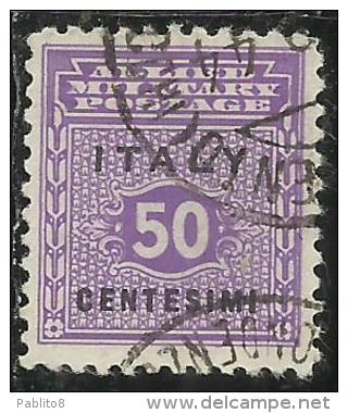 OCCUPAZIONE ANGLO-AMERICANA SICILIA 1943 CENT. 50 USATO USED OBLITERE´ - Occ. Anglo-américaine: Sicile