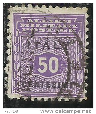 OCCUPAZIONE ANGLO-AMERICANA SICILIA 1943 CENT. 50 USATO USED OBLITERE´ - Occ. Anglo-américaine: Sicile