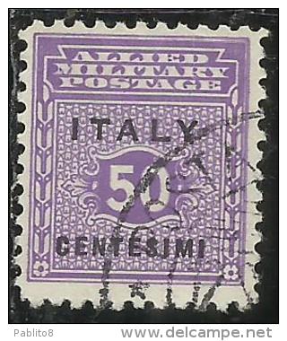 OCCUPAZIONE ANGLO-AMERICANA SICILIA 1943 CENT. 50 USATO USED OBLITERE´ - Anglo-american Occ.: Sicily