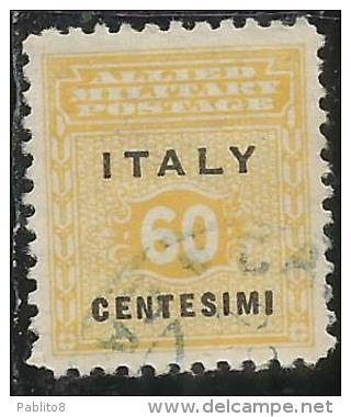 OCCUPAZIONE ANGLO-AMERICANA SICILIA 1943 CENT. 60 USATO USED OBLITERE´ - Occ. Anglo-américaine: Sicile