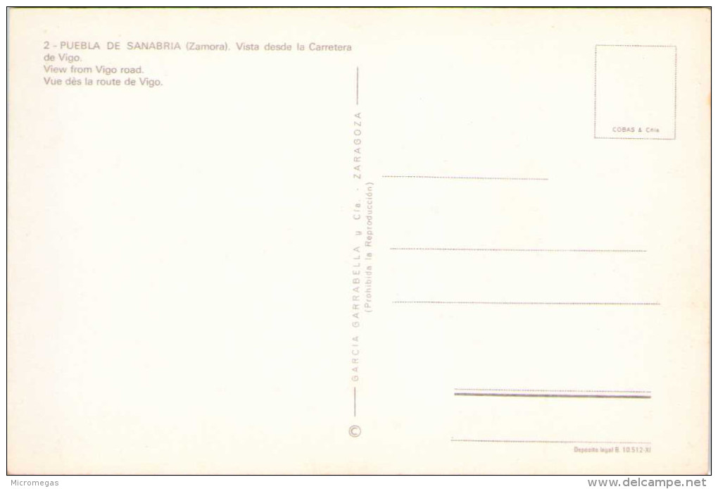 PUEBLA DE SANABRIA (Zamora) - Vista Desde La Carretera De Vigo - Zamora