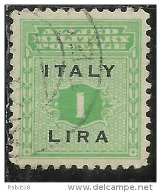 OCCUPAZIONE ANGLO-AMERICANA SICILIA 1943 LIRE 1 LIRA USATO USED OBLITERE´ - Occ. Anglo-américaine: Sicile