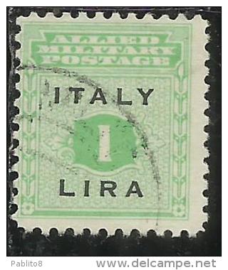 OCCUPAZIONE ANGLO-AMERICANA SICILIA 1943 LIRE 1 LIRA USATO USED OBLITERE´ - Anglo-american Occ.: Sicily