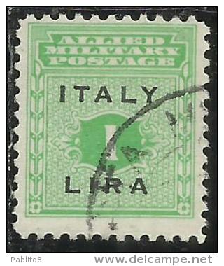 OCCUPAZIONE ANGLO-AMERICANA SICILIA 1943 LIRE 1 LIRA USATO USED OBLITERE´ - Occup. Anglo-americana: Sicilia