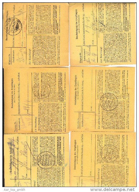 Luxemburg Ca 1943 Lot 7 Paketkarten Mit DR-Marken - 1940-1944 Occupazione Tedesca