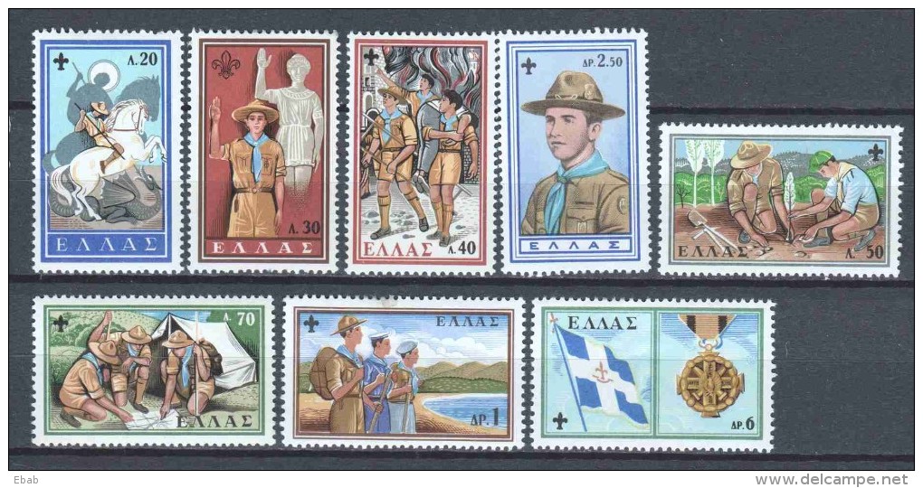 Greece 1960 Mi 726-733 MNH SCOUTING - Unused Stamps