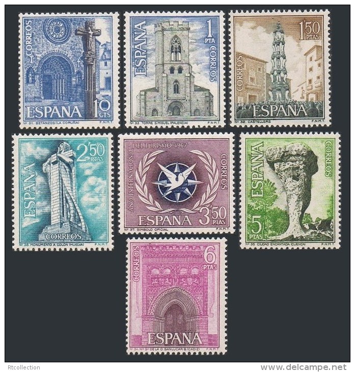 Spain 1967 Tourist Year Castles Architecture Tourism Churches Place Stamps MNH SG 1860-66 Spain 1472-78 Michel 1692-1698 - Other & Unclassified