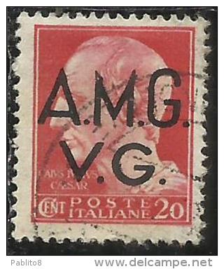 VENEZIA GIULIA 1945 - 1947 TRIESTE AMGVG AMG VG POSTA ORDINARIA CENT. 20 (III) NO FILIGRANA UNWATERMARK USATO USED - Usados