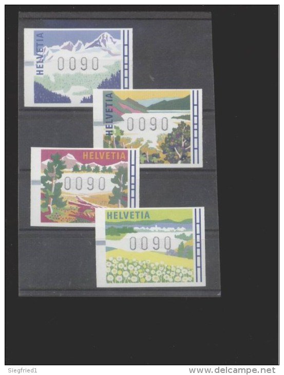 Schweiz ** 7-10 Automatenmarken Landschaften 1996 - Automatenzegels