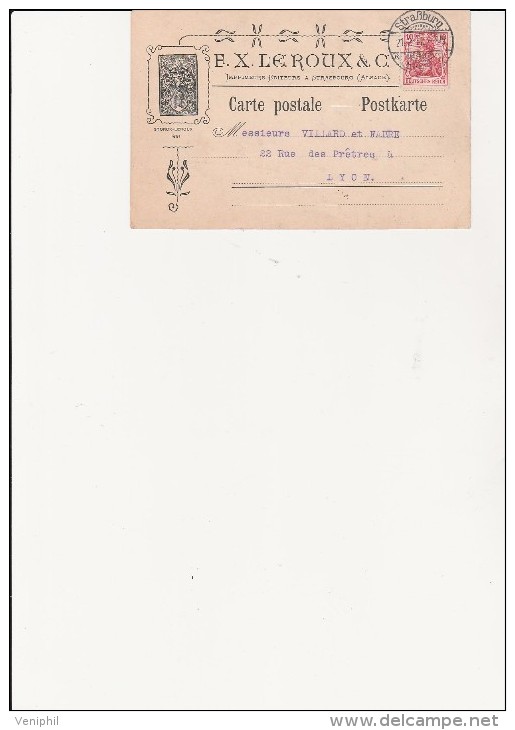 CARTE PUB AFFRANCHIE TIMBRE ALLEMAND N° 69 - OBLITERATION STRASBOURG 1911 - Brieven En Documenten