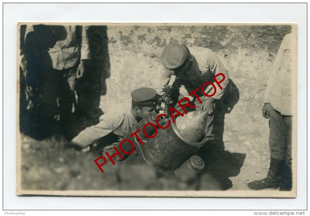 MORTIER-MINENWERFER-Canon-Obus-CARTE PHOTO Allemande-Guerre 14-18-1 WK-Militaria- - Guerre 1914-18