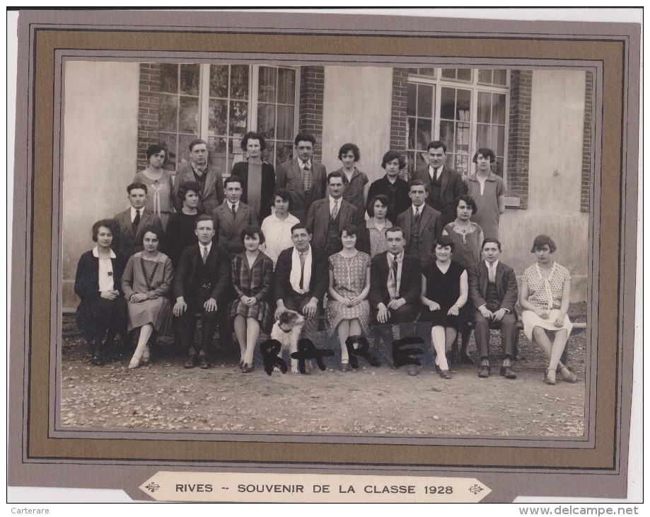 Isère,RIVES,rives Sur Fure,prés Grenoble,voiron,plaine De Bièvre,industrie Papetière,photo Classe En 1928,enfants Connus - Renage