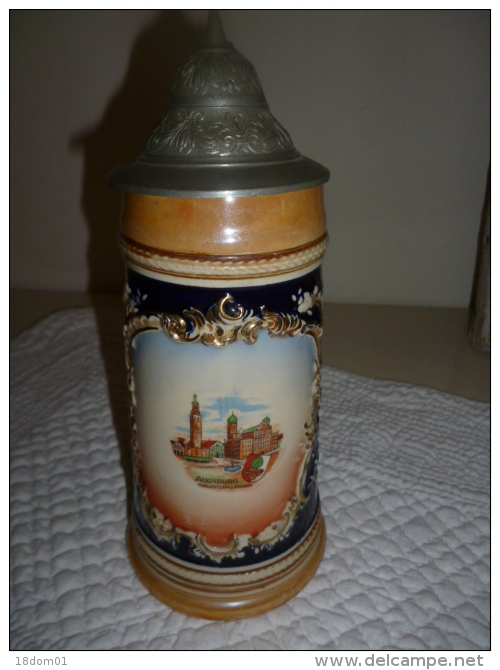 Pot à Biére De Collection 1940 , 0,5 Litre Made In Wertern Germany N° 8043 Marque WW - Bavaria (DEU)