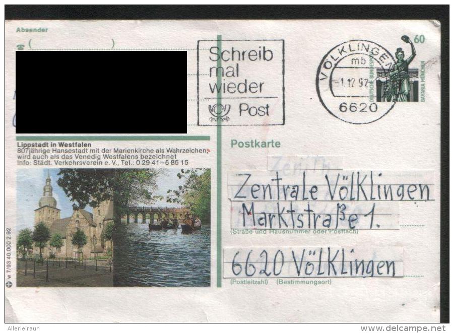 Ganzsachen  - Postkarte   Motiv: Lippstadt In Westfalen  - Echt Gelaufen - Postcards - Used