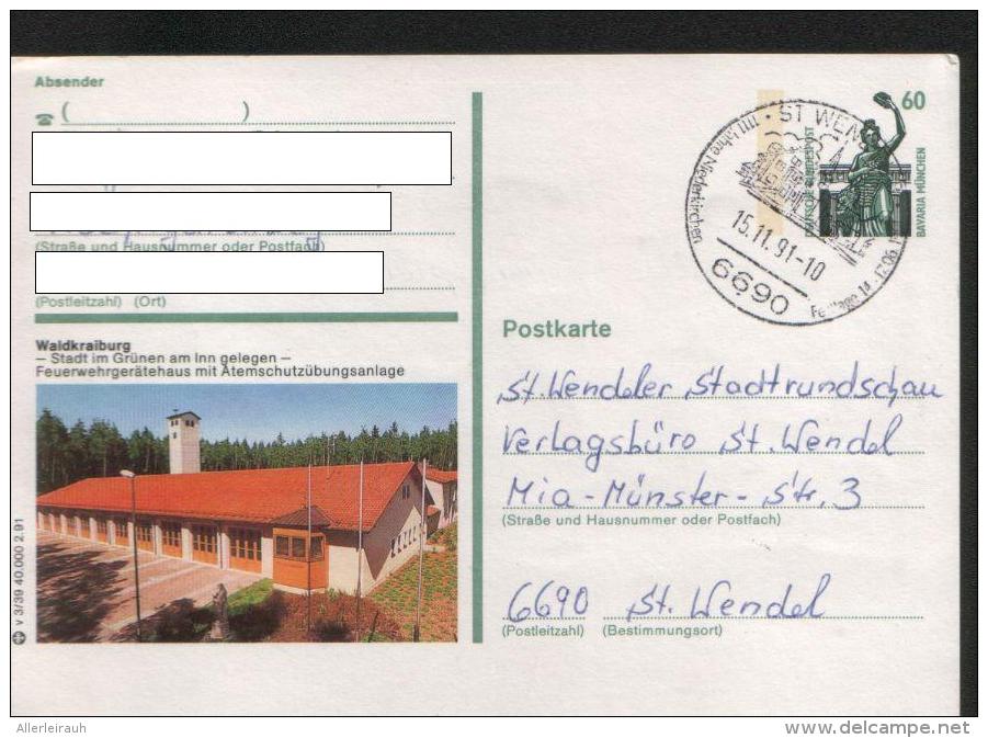 Ganzsachen  - Postkarte   Motiv: Waldkraiburg  - Echt Gelaufen - Postcards - Used