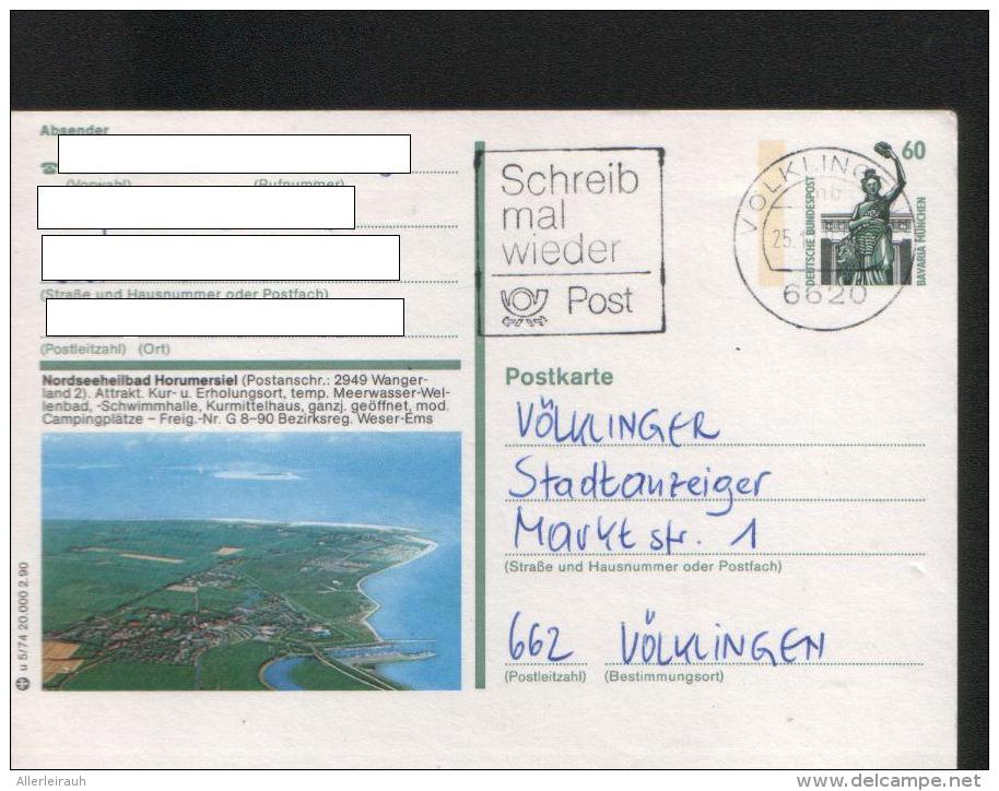 Ganzsachen  - Postkarte   Motiv: Nordseeheilbad Horumsiel  - Echt Gelaufen - Postcards - Used