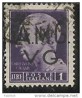 VENEZIA GIULIA 1945 - 1947 TRIESTE AMGVG AMG VG POSTA ORDINARIA LIRE 1 LIRA USATO USED OBLITERE' - Oblitérés