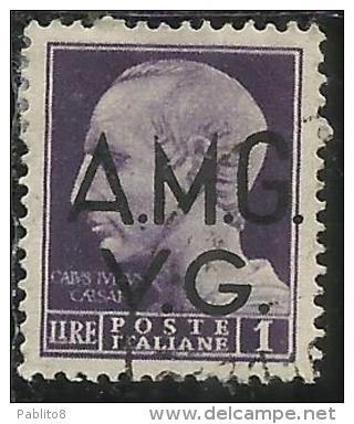 VENEZIA GIULIA 1945 - 1947 TRIESTE AMGVG AMG VG POSTA ORDINARIA LIRE 1 LIRA USATO USED OBLITERE' - Oblitérés