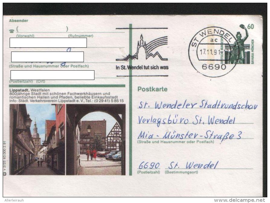 Ganzsachen  - Postkarte   Motiv: Lippstadt  - Echt Gelaufen - Cartes Postales - Oblitérées