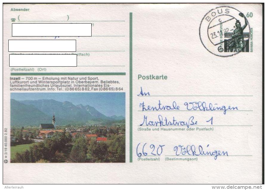Ganzsachen  - Postkarte   Motiv:Inzell  - Echt Gelaufen - Postcards - Used