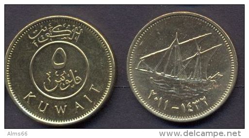 Kuwait - 5 Fils  2011 - 1432 XF+    Ship - Koeweit