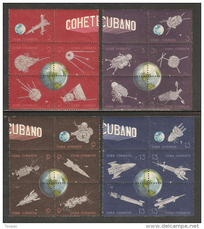 Cuba 1964 Mi# 918-942 ** MNH - 5 Blocks Of 6 - Experimental Postal Rocket Flight, 25th Anniv. / Space - América Del Norte