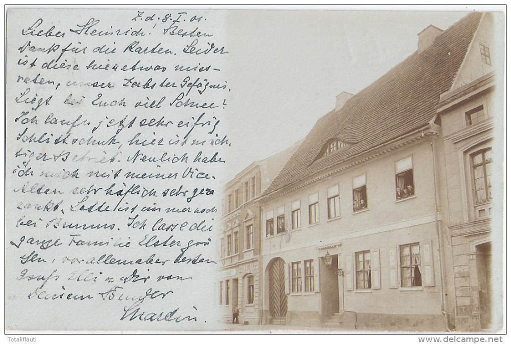 ZERBST Anhalt Einzelhaus Links Hotel.....von Anhalt Private Fotokarte 9.1.1901 Gelaufen - Zerbst