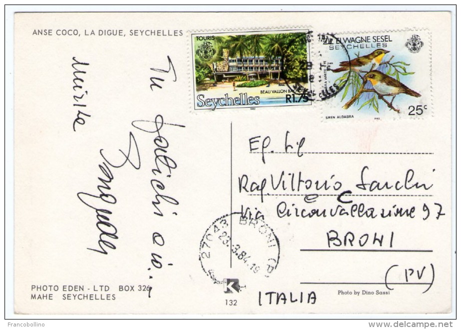 SEYCHELLES - ANSE COCO, LA DIGUE / THEMATIC STAMPS-BIRD (OUTER ISLANDS)- HOTEL - Seychelles