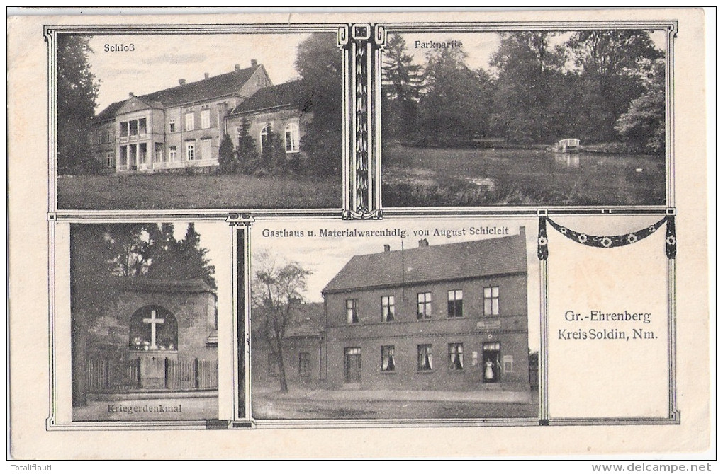 GR EHRENBERG Kr Soldin Przekolno Gasthof Materialwaren ASchieleit Mysliborz 1925 - Neumark