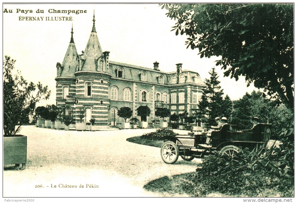 Reproduction CPA 51 (Marne) Epernay  - Le Château De Pékin Avec Voiture (Champagne Mercier Et Champagne Comtesse Lafond) - Epernay