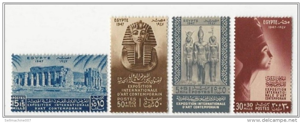 EGYPT Complete MNH Stamp Set 1947 - B8-12 MNH International Expo Of Contemporary Art NEVER HINGED - Exhibition Fine Arts - Ungebraucht