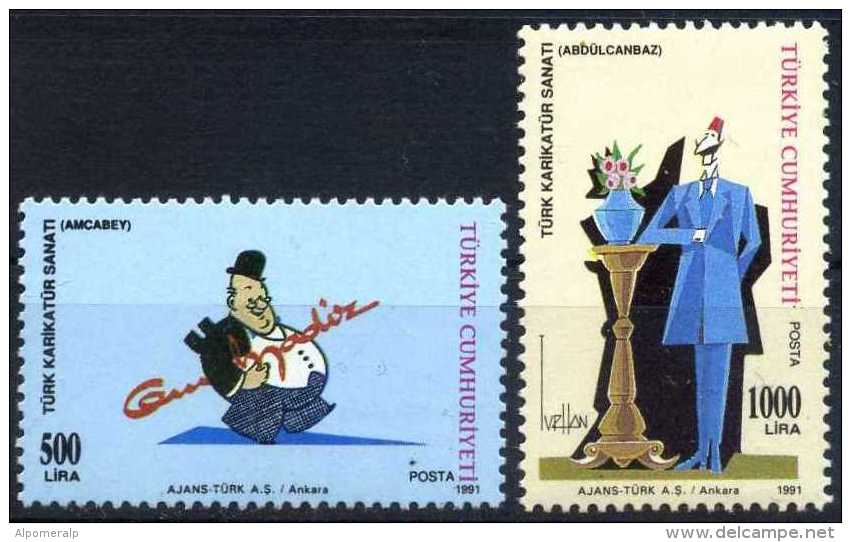 TURKEY 1991 (**) - Mi. 2929-30, Turkish Caricature Art - Neufs