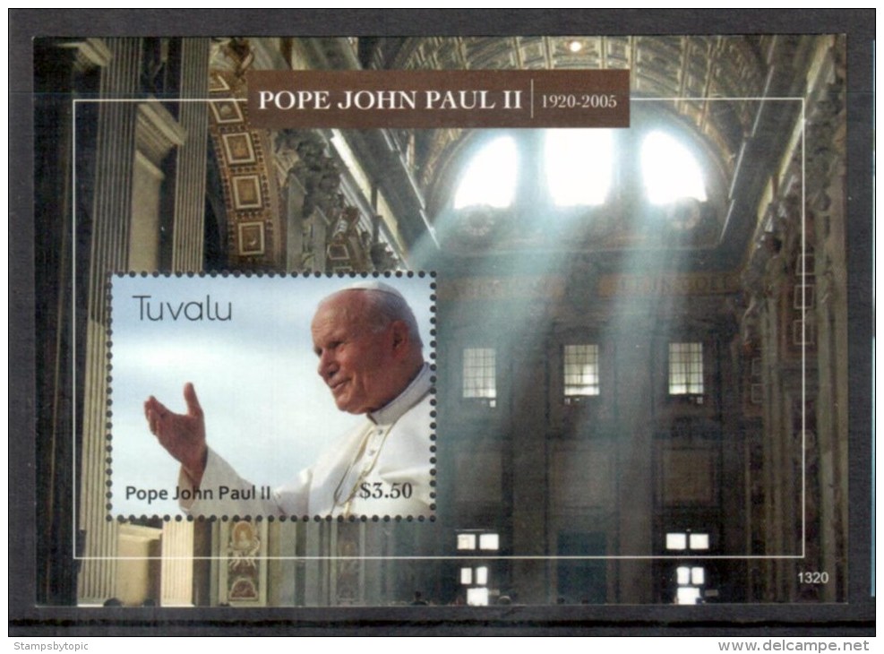 TUVALU New Issue 2015 Pope John Paul II MS Mnh / ** Religion - Papes