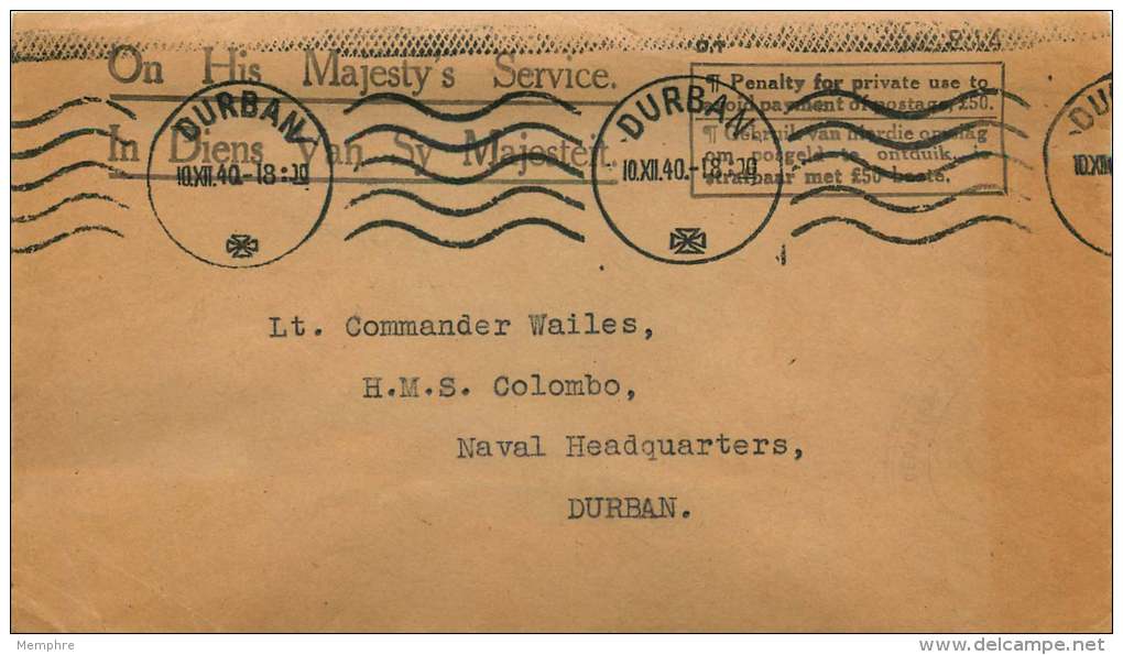 1941  Unstamped Domestic Letter  O.H.M.S. - Lettres & Documents