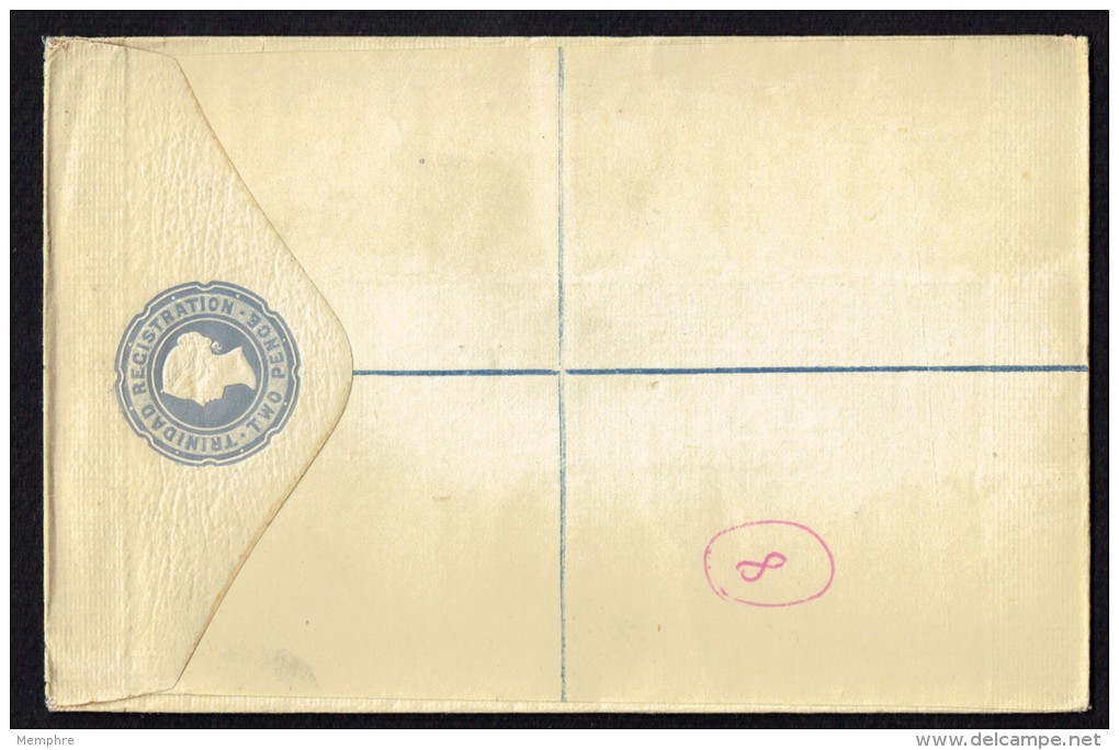 1884 Victoria 2d. Registered Envelope McCorquodale &amp; Co  Pale Blue On Cream Unused - Trindad & Tobago (...-1961)