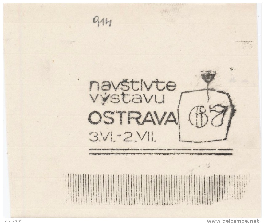 J2262 - Czechoslovakia (1945-79) Control Imprint Stamp Machine (R!): Visit The Exhibition Ostrava 67, 3.VI.-2.VII. - Proeven & Herdrukken