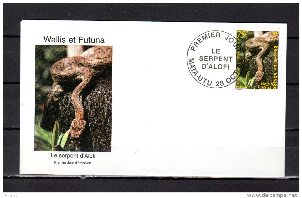 WALLIS ET FUTUNA 2002 : Env. 1er Jour " SERPENT ENYGRUS BIBRONI / MATA - UTU Le 28-10-02 " N° YT 582. Parf état. FDC - Serpenti