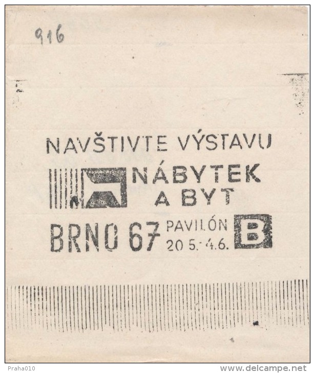 J2266 - Czechoslovakia (1945-79) Control Imprint Stamp Machine (R!): Visit The Exhibition "Furniture And Flat" BRNO 67 - Ensayos & Reimpresiones