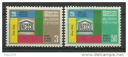 CEYLAN  - UNESCO -  YVERT N&ordm; 368-369 - Sri Lanka (Ceylon) (1948-...)