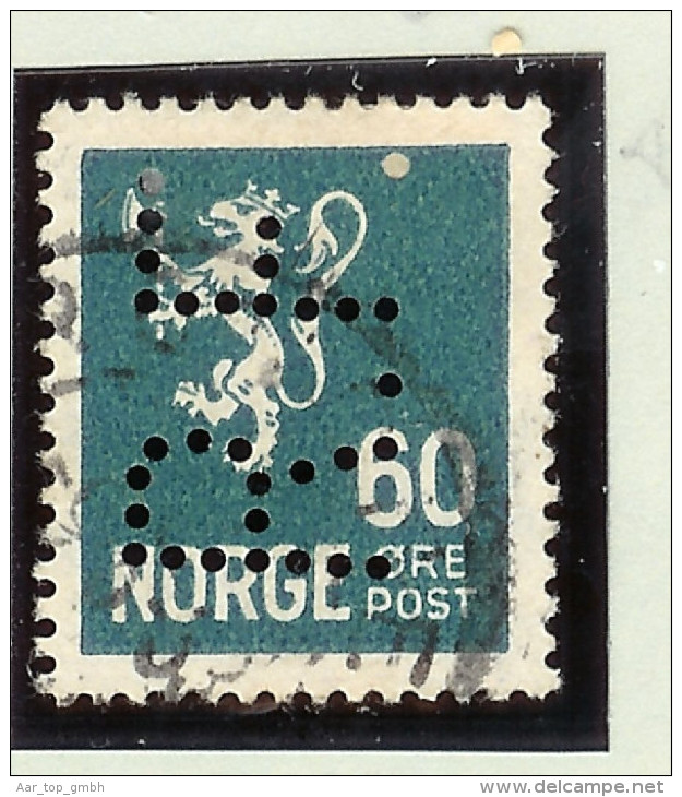 Norwegen 60 Ore Blau Mit Perfin Selten "R.F." - Autres & Non Classés