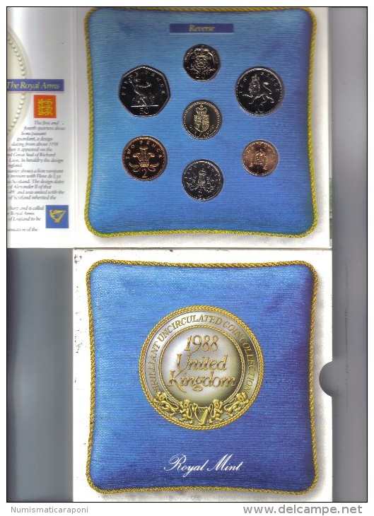 United Kingdm Brilant Uncirculated Coin Collection 1988 Ufficiale FDC - Mint Sets & Proof Sets
