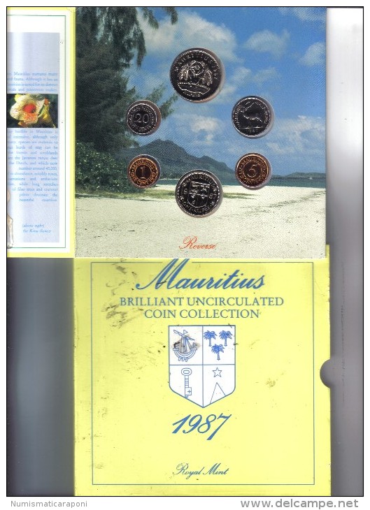 Mauritius Brilant Uncirculated Coin Collection 1987 Ufficiale FDC - Mauritius