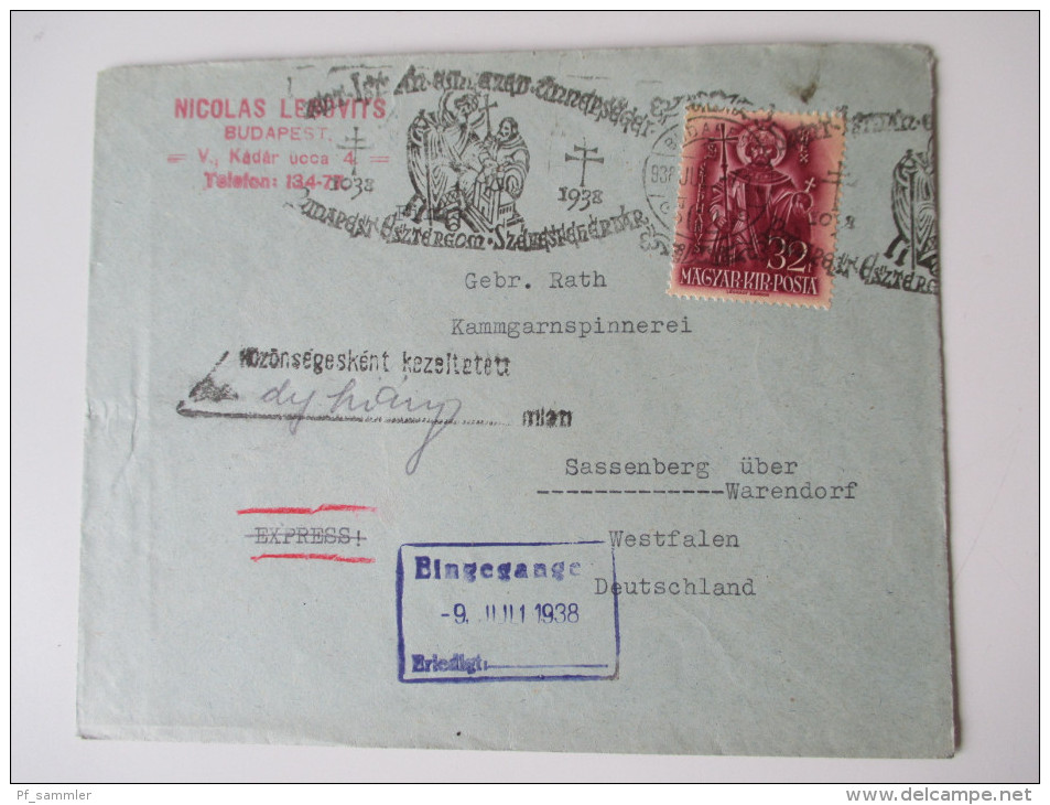 Ungarn 1930er Jahre Belegeposten / Firmenkorrrspondenz. 30 Briefe. Schöne Frankaturen / Express / Perfins. Interessant!?