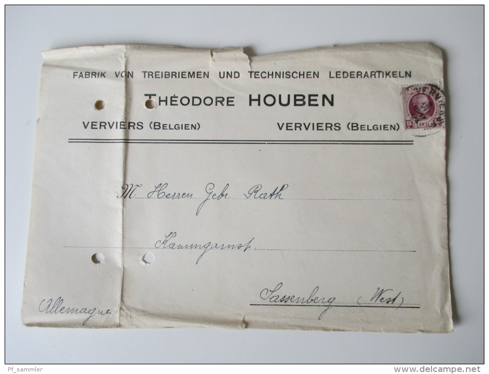 Belgien Belegeposten 1887 - 1950er Jahre aus Firmenkorrespondenz! 40 Briefe! Interessante Stempel und schöne Umschläge